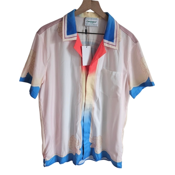 DHGATE Casablanca Vacation Button Down Short Sleeve Top NWT - Picture 2 of 13